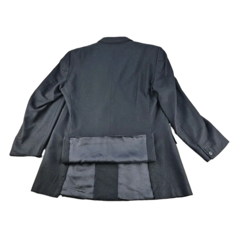 Ermenegildo Zegna Taglio Exclusivo Sport Coat US 44L Men Black Wool/Cashmere DB